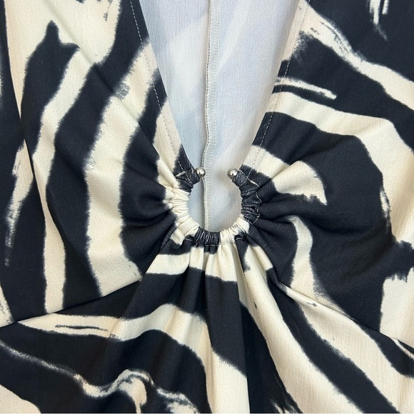 NWT H&M Retro Black/White Zebra A-line Mini Dress Size Medium - Picture 4 of 11